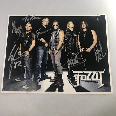 Tour VIP Fozzy Chris Jericho 2023 AEW WWE banda completa firmada promoción 8 X 10 Foto 1 de 3