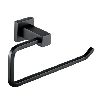 Nes Home Modern Matte Black Square Wall Mounted Bathroom Towel Holder - Image 1 of 2