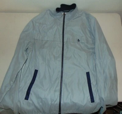 Penguin Munsingwear Full Zip Jacket Gray Windbreaker Men's Size Medium Waist Tie - Image 1 of 4