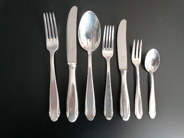 WMF Besteck 3300 Patent Friodur Zwilling Silberauflage 90er 7tlg. 1 Person Alt  - Bild 1 von 4