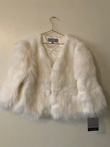 Women's Marc New York Andrew Marc White Faux Fur Jacket Size Large - Picture 1 of 3