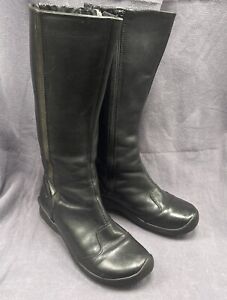 KEEN Ferno Boots Black Leather Tall Knee Womens EU 37.5 US 7
