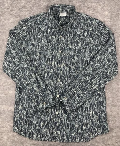 Camicia 7 Diamanti Uomo L Astratta Mimetica Grigio Verde Manica Lunga Fatta Bene - Foto 1 di 6