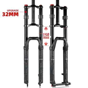 27.5 /29er MTB Snow Bicycle Double Shoulder Air Supension Front Fork150mm Travel - Picture 1 of 24