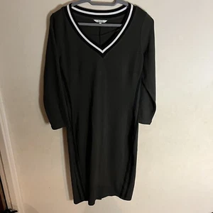 Sandwich Ladies Dark Green Smock Dress Size Small V Neck - Picture 1 of 3