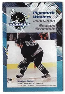 2000-01 Plymouth Whalers OHL Hockey Schedule !!! Remerica - Picture 1 of 1