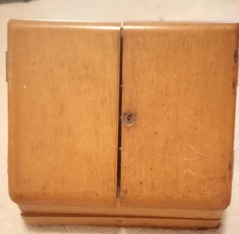 ANTIQUE WRITING MINI DESK WITH DRAWER -OAK 9 1/2  x  11  1/2  EARLY 1900 Cover