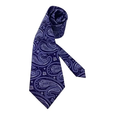 HATHAWAY Blue Paisley Silk Tie W: 3.75" EX COND - Image 1 of 4