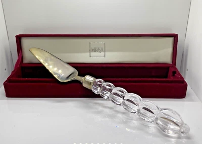 Mikasa Rousseau Plateado Servidor de Pasteles Mango de Cristal en Caja de Terciopelo Austria Foto 1 de 4