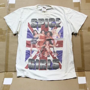 Vintage 90s Spice Girls Band Rap Tee - 1998 USA 98 Tour Concert T Shirt - Mens M - Picture 1 of 21