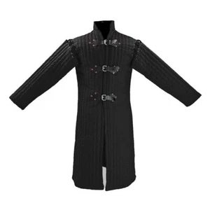Medieval Gambeson costume Full Sleeves Black Color gambeson for Larp costume - Picture 1 of 1