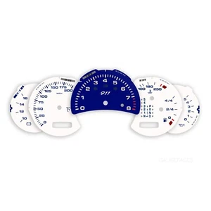 Juego de caras calibre racimo Porsche 996 911 200 MPH Tiptronic lapislázuli azul blanco - Imagen 1 de 1