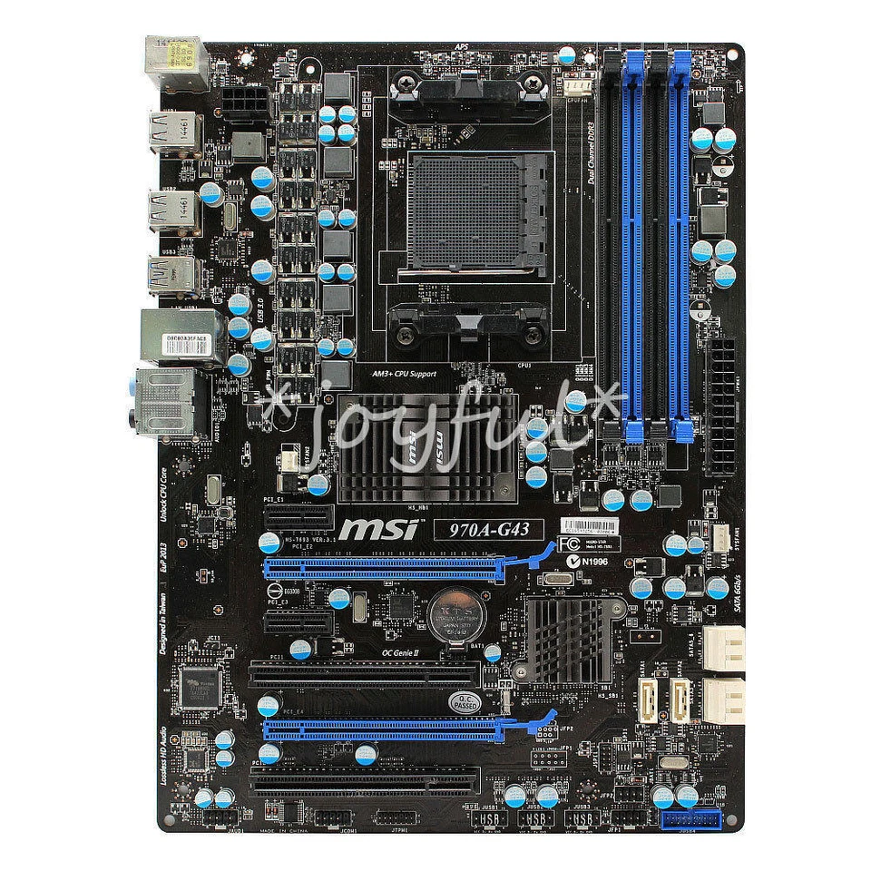 FOR MSI 970A-G43 Motherboard MS-7693, Socket AM3+, AMD 970 Chipset, DDR3 Memory - Image 1 of 1