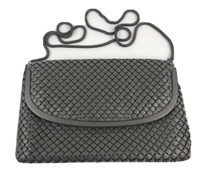 Vintage Ultra Mesh Grey Hand Bag Made In Hong Kong - Picture 1 of 9