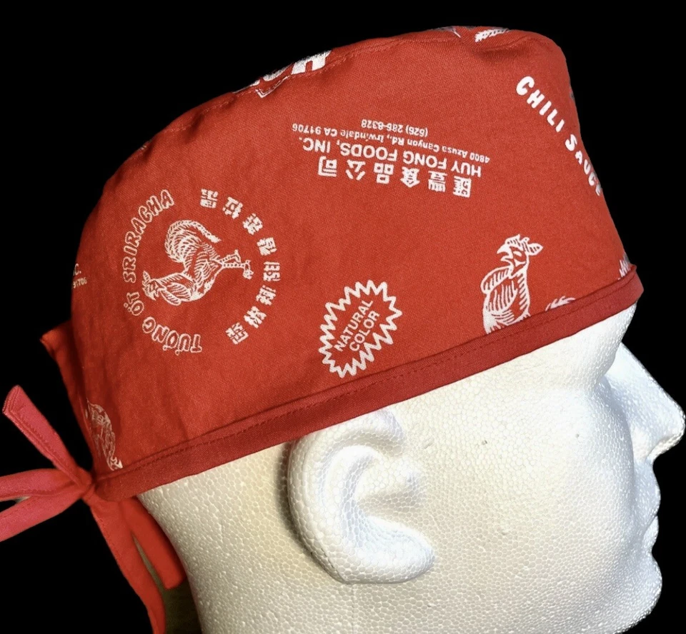 Sriracha Red Scrub Hat Chemo Cap - Image 1 of 1