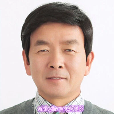 Men Wigs 100% Real Natural Human Hair black Short Hairpiece Cosplay Wig 2 Choose - Image 1 of 4