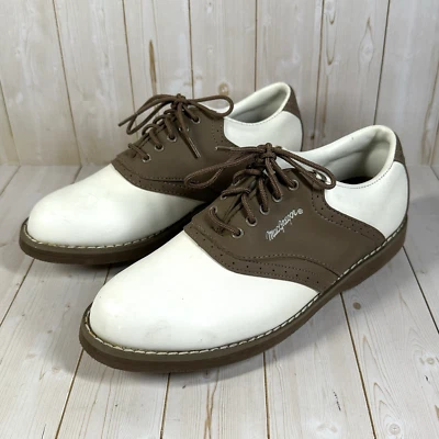 Macgregor Sillín de Golf Oxford Marrón Blanco Cuero Brogue Zapato Talla 7 1/2 Foto 1 de 4