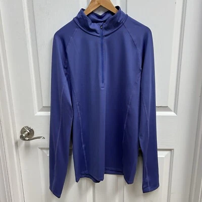 Pullover Stoic Para Hombres XL Púrpura Rendimiento 1/4 Cremallera Agujero para Pulgar Exterior Capa Base Foto 1 de 4