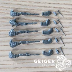Warhammer 30K Solar Auxilia Bits | Lasrifle Section | Lasguns w/ Bayonets Set 5x - Picture 1 of 1