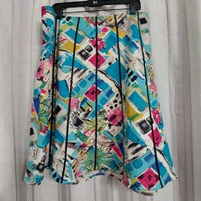 Anne Carson Skirt Multicolored Patterned Size 14 Knee Length - Image 1 of 4