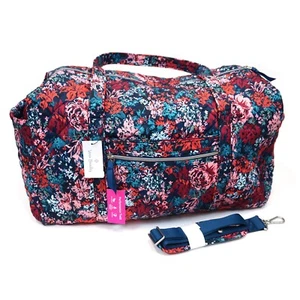 NEW ❤️ vera bradley Cabbage Rose Large 22" Travel Duffel Performance Twill - Picture 1 of 5