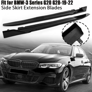Para BMW G20 G21 Serie 3 Negro Brillante M Sport Faldones Laterales Extensión Labio 2019-2022 - Imagen 1 de 13