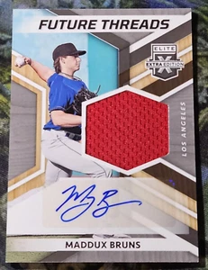 2022 Elite Extra Edition Future Threads Signatures #19 Maddux Bruns Dodgers - Picture 1 of 2