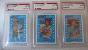 3 1982 Kellogg's Robin Yount PSA 9 STEVE CARLTON PSA 9 JONNY BENCH PSA 9 - Picture 1 of 5