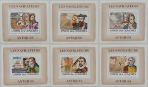 Navigators Sailing ships SET 6 SHEETS DELUXE Comores 2008 Sc.1057 MNH #CM8206d - Picture 1 of 1