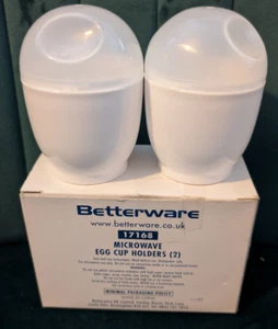 2 x MICROWAVE EGG BOILER CUPS kitchen poached boiled eggs - Picture 1 of 4