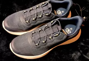 NEW Men's no tie laces Memory Foam Easy On Shoes size 9.5 or 8.5 DARK BLUE MESH - Picture 1 of 10