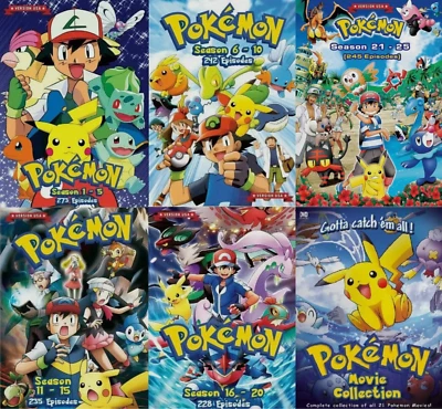 English Dubbed POKEMON SERIES (Sea 1 - 25  + 21 Movies) DVD All Region DHL Fedex - Image 1 of 4