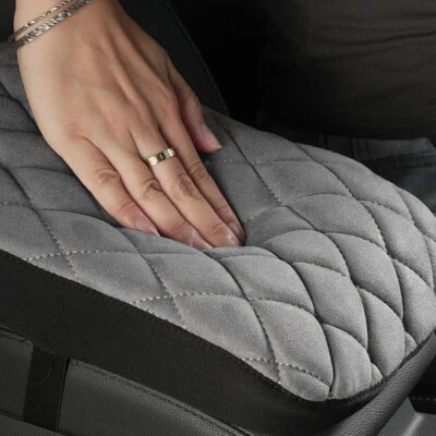 Car Armrest Cushion Cover Center Console Memory Cotton Box Pad Protector Grey - Image 1 of 4