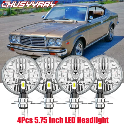 Faros LED Hi-Lo DRL de 5-3/4 de 5,75 pulgadas 4 piezas para Mazda RX-3 1975 1976 Foto 1 de 4