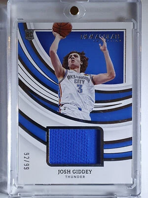 2021 Panini Immaculate Josh Giddey RC #PATCH /99 Remarkable Rookie Jerseys - image 1 of 4
