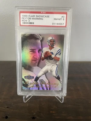 Flair Showcase 1998 - Rookie Peyton Manning #3 PSA 8 Foto 1 de 2
