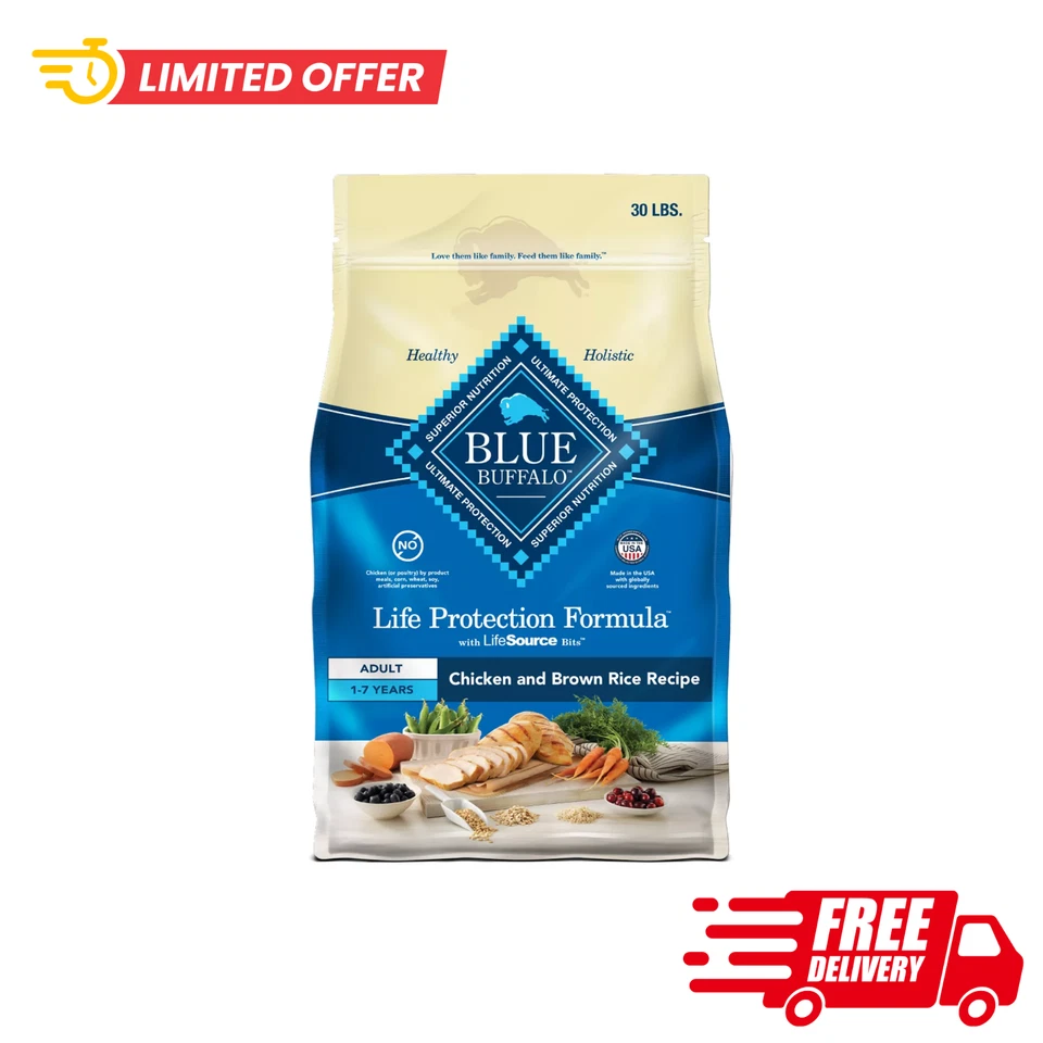 Blue Buffalo BLUE Life Protection Adult Chicken & Brown Rice Dry Dog Food- 30 lb - Image 1 of 4