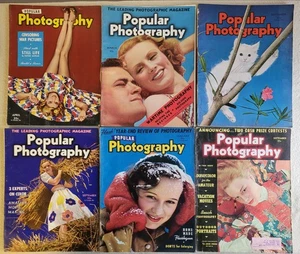 Lot Of 6 Popular Photography Magazine 1938, 1939, 1940, 1941, 1942 Pin Ups, Ads - Picture 1 of 3