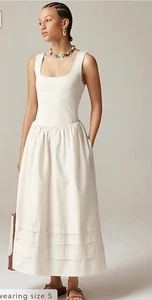 Nwt J. Crew Drop-waist Mixy Dress Womens Size Small Natural - Picture 1 of 7