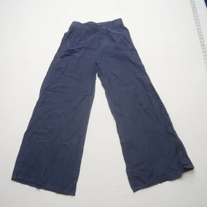 Sigrid Olsen 100% Linen Wide Leg Pants Small Blue Pull On High Rise Lagenlook - Picture 1 of 9