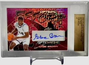 GABE BROWN 2022-23 LEAF OPTICHROME PROOF - MOJO PINK AUTO ROOKIE RC CARD #1/1 - Picture 1 of 3