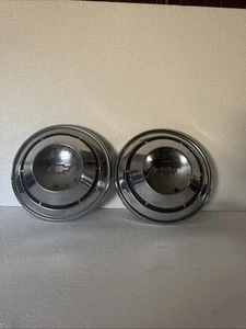1969 COPO CHEVY CAMARO DOG DISH HUBCAP HUB CAP WHEEL COVER POVERTY CAP "GM" PAIR - Picture 1 of 22
