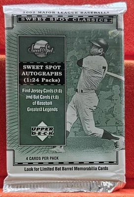 2002 UD Sweet Spot Classic MLB Baseball Unopen Pack Of 4 Cards Auto? Bat? A6 - Image 1 of 2