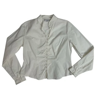 Anne Fontaine блузка белый длинным рукавом поплин рубашка размер средний  - Изображение 1 из 4