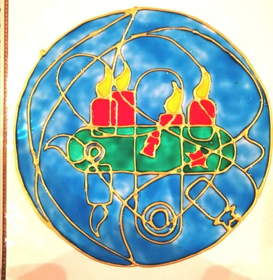 Window Color, Kerzen, Adventskranz mal anders, Weihnachten, Fensterbild (1.0) - Bild 1 von 2