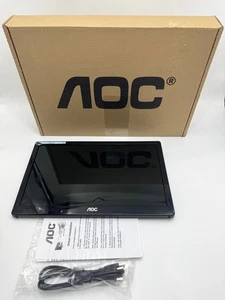 AOC E1659FWU 15.6" Ultra Slim 1366x768 200 Powered Portable LED Monitor - Black - Picture 1 of 5