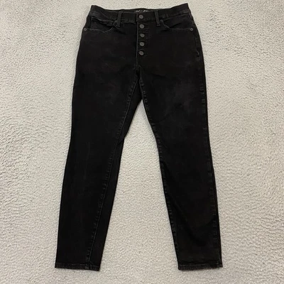 Pantalones de mezclilla Lucky Brand para mujer 10/30 A negros Bridgette tiro alto ajustados botones mosca Foto 1 de 4