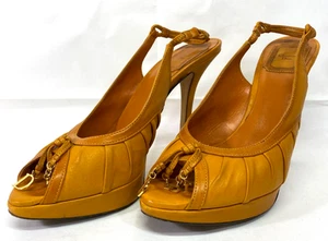 Christian Dior Gipsy Sling-Back 12 tacchi Moutarde - cammello - taglia US 8 / EUR 38,5 - Foto 1 di 11