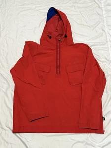 Vintage Tommy Hilfigher Red Hooded Windbreaker Jacket Size Large - Picture 1 of 7