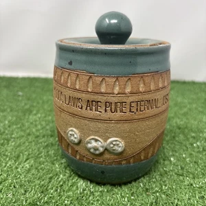 Honey Pot Crock Down to Earth Pottery Ed Schrock Handcrafted “PS. 19:9-10” Verse - Picture 1 of 11